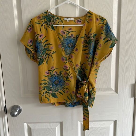 Madewell Silk Wrap Top - Picture 1 of 7